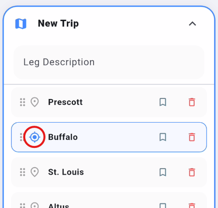 Look-Ahead Map Icon Location
