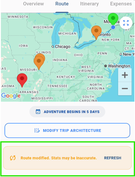 Refreshing the Route Map